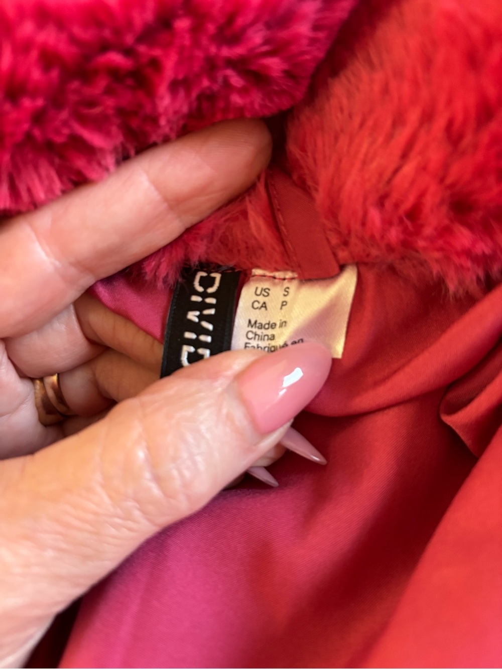 NWOT H&M Pink Faux Fur Coat - Picture 5 of 11